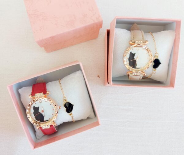Reloj gatito en cajita con pulsera - Imagen 2