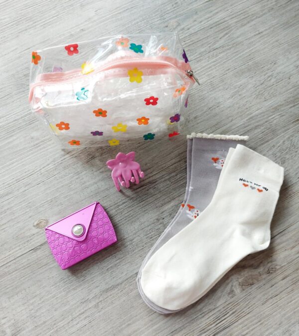 Estuche + pack x 2 medias + espejito + broche - Imagen 3